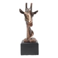thumbnail image 3 of Wild Safari Giraffe Head Bust Electroplated Bronze Finish Statue With Base, 3 of 7