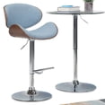 thumbnail image 3 of WyndenHall  Avondale Mid Century Modern Bentwood Adjustable Swivel Bar Stool - 20.9 W x 20.5 D x 45.3 H Denim Blue Chrome Finish,Wood Finish, 3 of 5