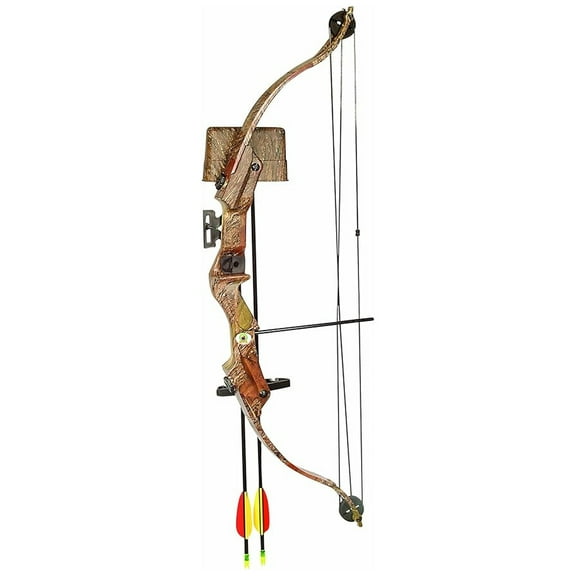 Youth Compound Bow Set 20lb - Archery Kit for Beginners - Adjustable Draw Length - Includes Arrows, Arm Guard, Quiver & More