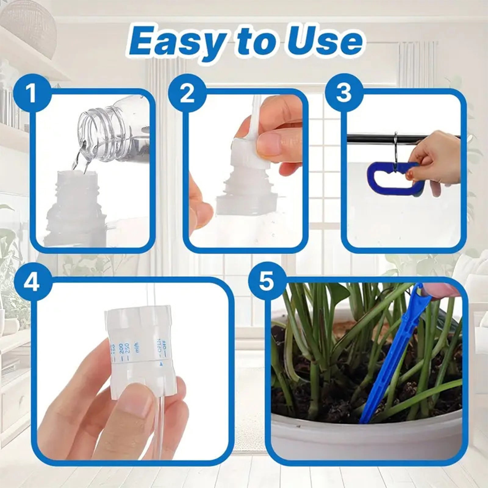 6.5L Plant Self Watering Bags with Adjustable Flow Regulators for Large Potted Plants, Vacation Plant Care Essentials, Compact Automatic Drip Irrigation Kits, Indoor Plant Watering System