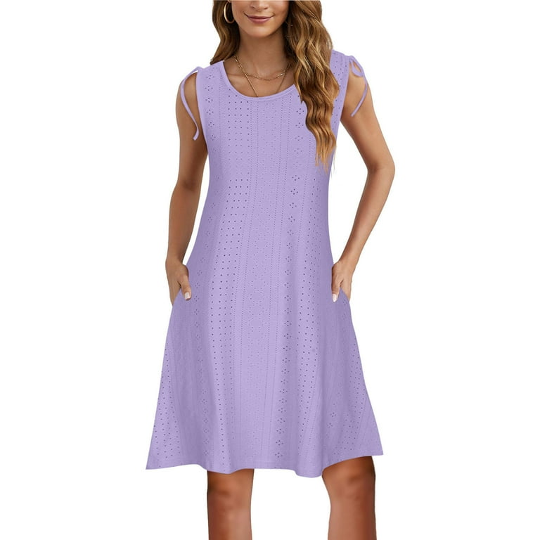 Summer Tie Shoulder Eyelet Dress Summer Tie Shoulder Eyelet Dress