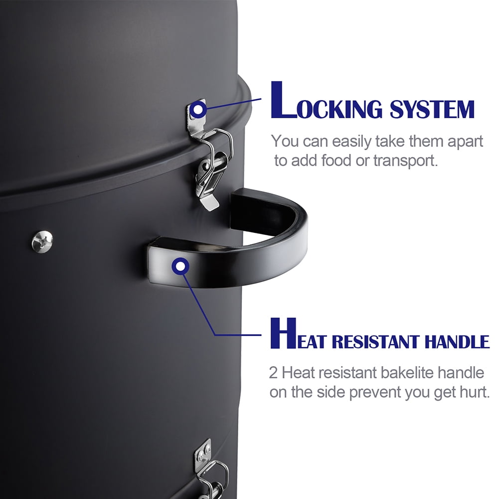 laraVist 20 Inch Charcoal Vertical Smoker Grill with Adjustable Vents