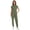 Olive Green, variant on Niaahinn Women's Scrub Jumpsuit In 8 Pocket Scrubs Set with Front Zipper Open Placket Neckline Top and Elastic Waist