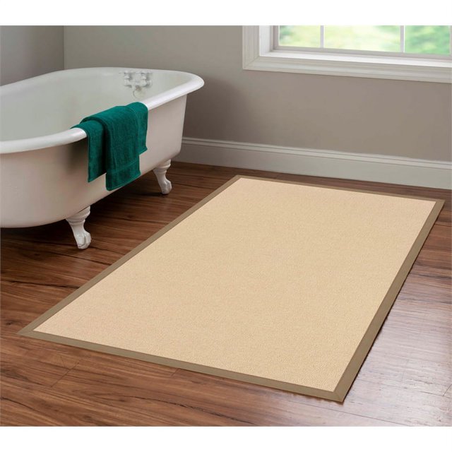 Linon Tapis Empire en Laine Tufté à la Machine 4'x6' Naturel et Beige