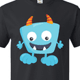 thumbnail image 4 of Inktastic Cute Monster, Little Monster, Blue Monster, Horns T-Shirt, 4 of 5