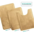 thumbnail image 2 of Memory Foam Bathroom Rug Absorbent Bath Mat Set with Small Large and Contour Rug, 3pcs, 2 of 7