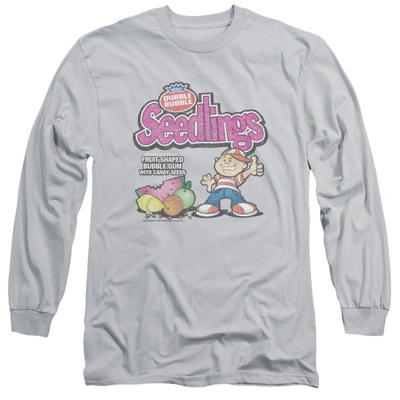 Dubble Bubble Seedlings Long Sleeve Adult 18/1 T-Shirt Silver