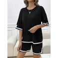 thumbnail image 5 of XCHQRTI Women's 2 Piece Outfits Summer Casual Knit Sweater Short Sets Trendy Pullover Loungewear, 5 of 5