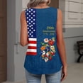 thumbnail image 4 of 250th Anniversary Tank Top for Women - Patriotic V-Neck Sleeveless Top with Flag Print - 1776-2026 America Graphic Pleated Tank - Summer Casual Loose Fit Tunic Dark Blue L, 4 of 7
