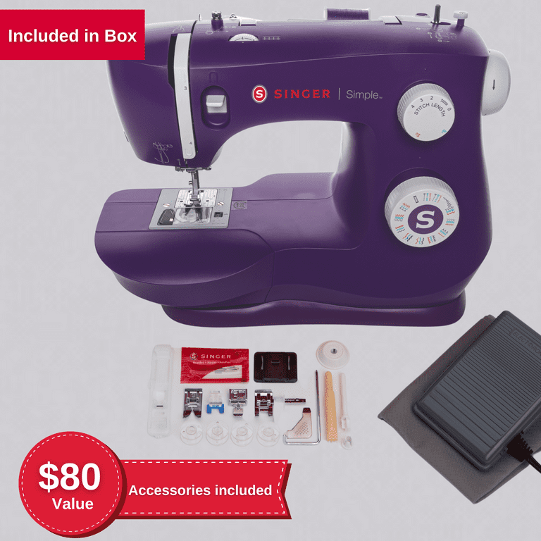 SINGER® Simple™ 3337 Mechanical Sewing Machine, Purple 