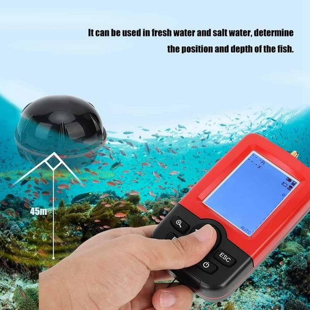 Qiilu Fishfinder, Sonar Fish Finder,Portable Wireless Fish Finder  Fishfinder Sonar Sensor Fishing Lure Echo Sounder 