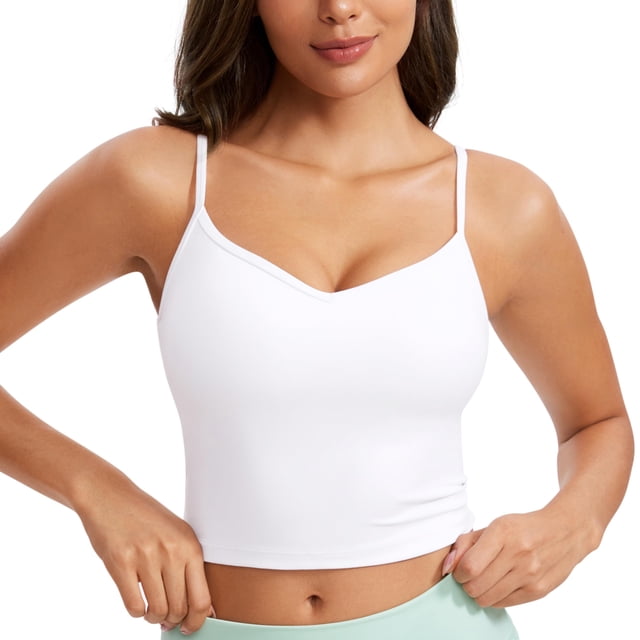 Top deportivo CRZ YOGA Butterluxe Sweetheart ajustable blanco L