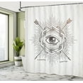 thumbnail image 5 of Ambesonne White Shower Curtain, Mystic Third Eye, 69"Wx84"L, Beige, 5 of 5