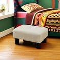 thumbnail image 6 of Small Rectangle Foot Stool, PU Linen Fabric Footrest Ottoman with Non-Skid Plastic Legs, Modern Rectangle Footrest Small Step Stool Ottoman for Couch, Desk, Office, Living Room, Beige, 6 of 15