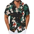 thumbnail image 2 of DJDLJWCJ Hawaiian Shirt for Men, Floral Print Hawaiian Shirts for Men Short Sleeve polo Shirts for Men Summer Beach Shirts Multicolor M, 2 of 4
