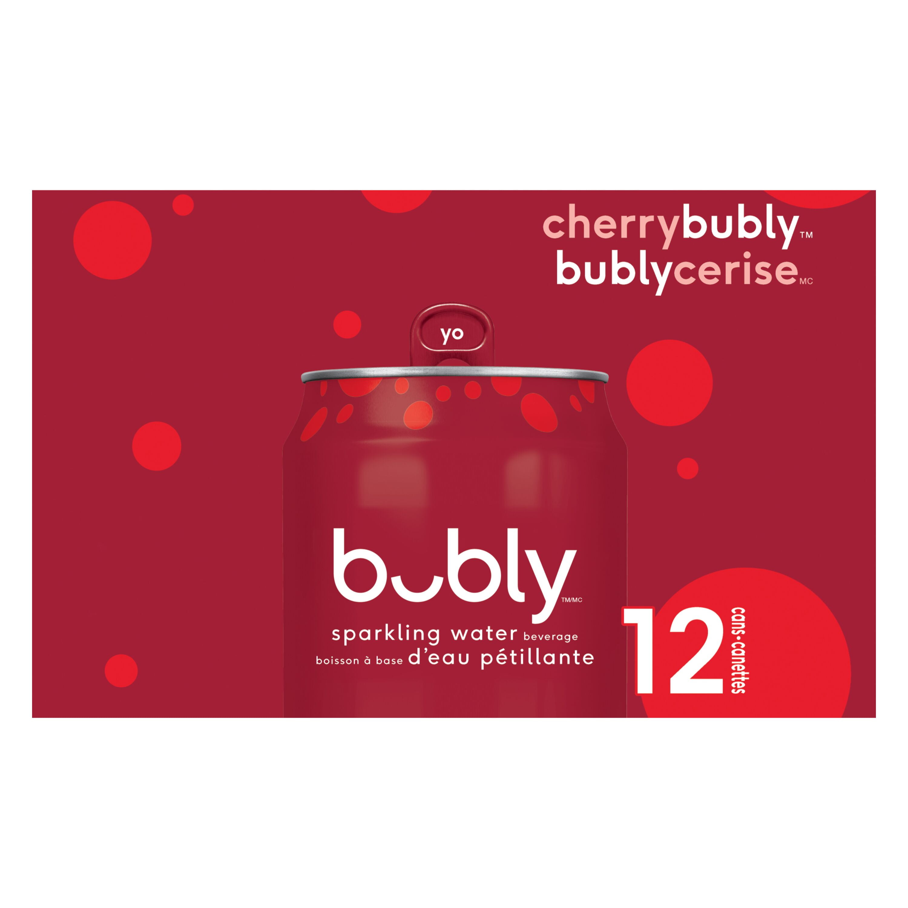 Bubly Eau Pétillante à la Cerise Canettes de 355 ml, Lot de 12