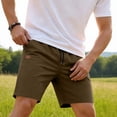 thumbnail image 3 of Havenre Men's Casual Cotton Shorts Summer Beach Vacation Short Pants Lightweight Drawstring Elastic Waist Chino Golf Shorts with Pockets Brown L, 3 of 10