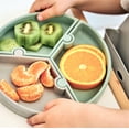 thumbnail image 4 of MinikOiOi Puzzle - Mellow Yellow / Powder Gray 100% Food Grade Silicone Unique Detachable 3 Piece Portion Plates With Suction and High Capacity, BPA Free - 6m+ Unisex - Infant, Does Not Bend Easily, 4 of 5