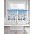 thumbnail image 2 of Half Window Curtains 24 Inches Long, Blue Ombre Butterfly Window Treatment Curtain Drapes, Pastoral Farmhouse Butterflies Short Curtains Tiers for Kitchen Over Sink, 27.5"x24", 2 Panels, 2 of 7