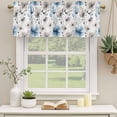 thumbnail image 2 of Beige Spring Floral Curtain Valances for Windows, Kitchen Valance Window Treatments Panel 2 Pack, Blue Summer Flowers Botanical Rod Pocket Short Curtains for Bathroom Bedroom 60 x 18 Inch, 2 of 8