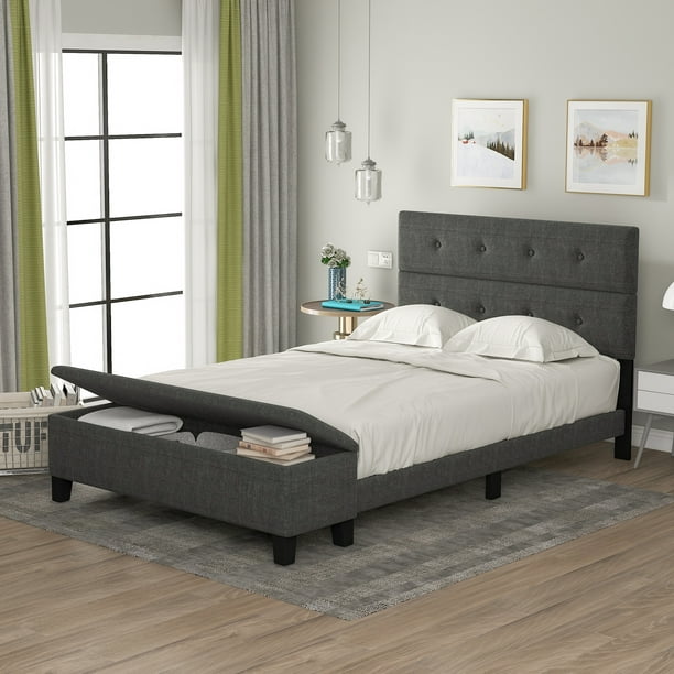 Upholstered Platform Bed Frame Full, Full Size Bed Frame With Headboard Storage