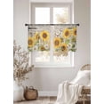thumbnail image 3 of Farm Flowers Sheer Curtains 54 Inch Length 2 Panels Set Window Treatments, Retro Sunflowers Barn Doors Butterfly Wood Board Rod Pocket Semi Curtains for Living Room/Bedroom/Kitchen, 104"W x 54"L, 3 of 7