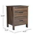 thumbnail image 4 of 19.15" Nightstand, Minimalist Beside Table with 2 Drawers, Open Shelf, 2 Black Metal Handles, Nightstand for Bedroom, Apartment, Living Room, Brown, 4 of 9