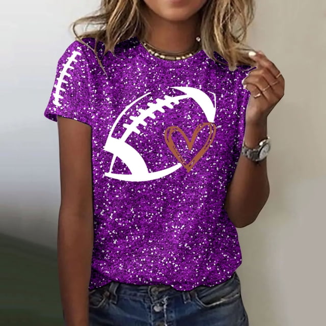 T-Shirt à Col Rond Imprimé à Manches Courtes pour Femme, Chandail Décontracté Tendance pour Tous les Jours, Incontournable de Mode Stylée et Confortable