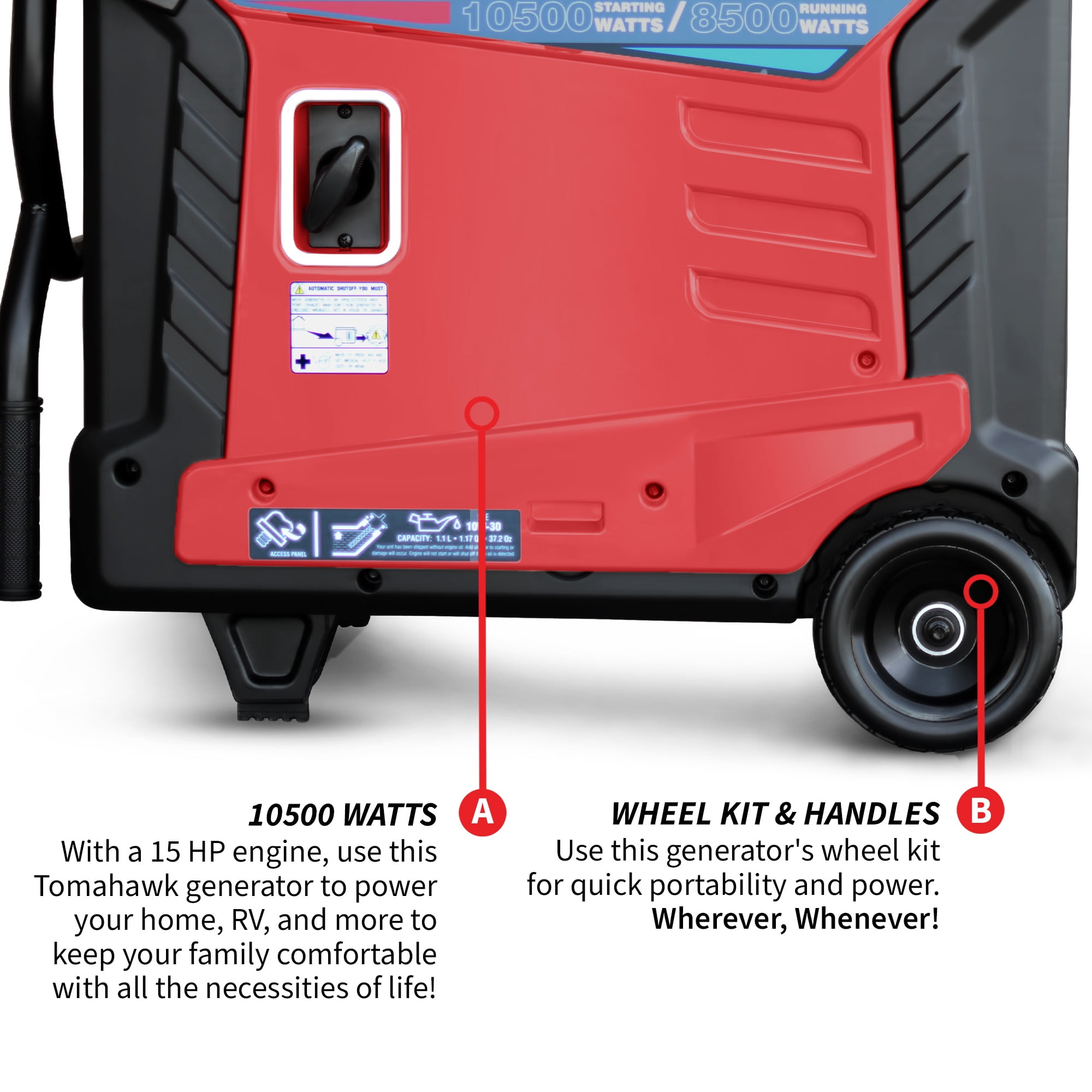 9000 Watt Inverter Generator Electric Start Super Quiet Portable Gas Power Residential Home Use