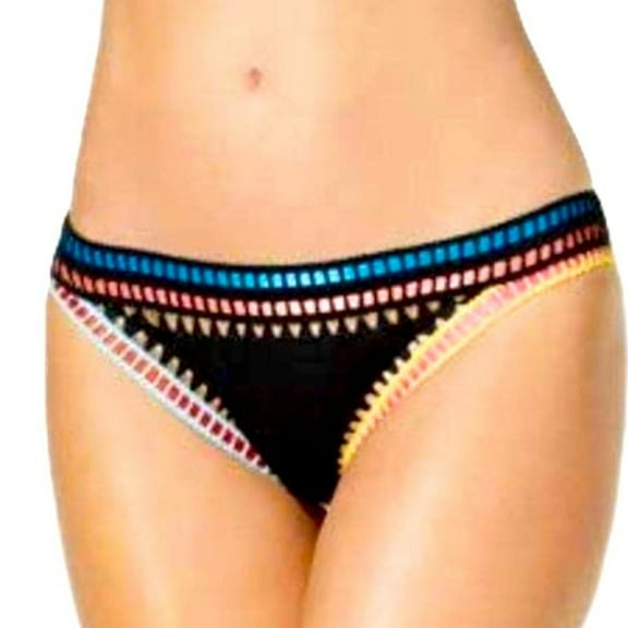 bar III Womens Be Weave It Cheeky Bikini Bottom;Medium