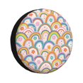thumbnail image 1 of Balery Rainbow Flowers Cubiertas para Neumáticos - Protector Resistente para Neumáticos de Camioneta, SUV, Remolque, Camper y RV-16 inch, 1 of 6