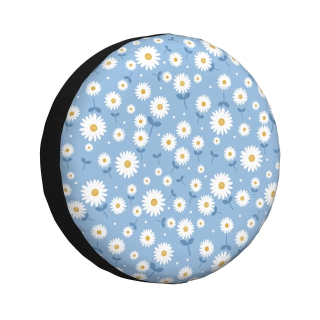 Balery Daisies Flowers Cubiertas para Neumáticos - Protector Resistente para Neumáticos de Camioneta, SUV, Remolque, Camper y RV-16 inch
