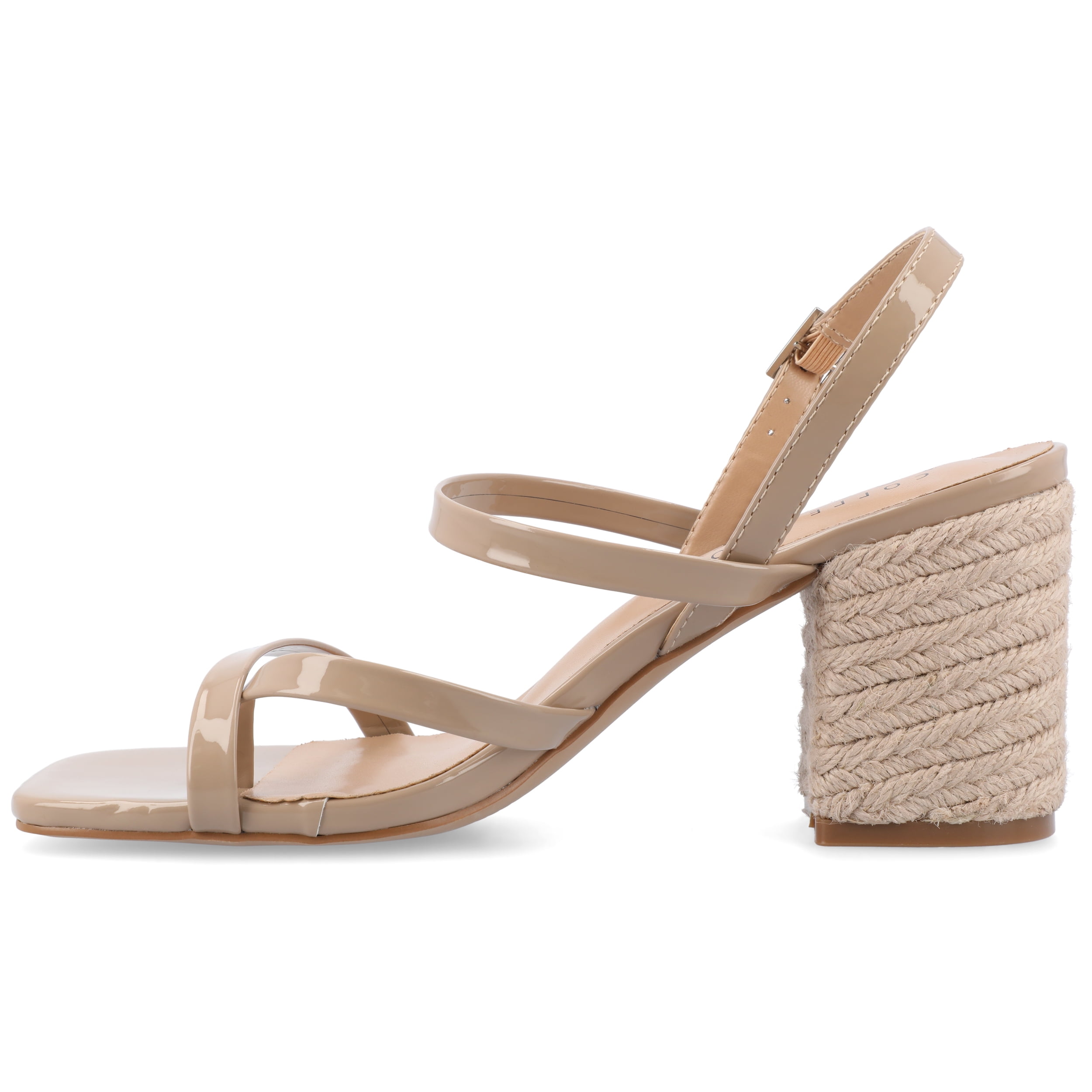 Journee Womens Olivina Jute Covered Block Heel Dress Sandals