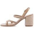 thumbnail image 3 of Journee Womens Olivina Jute Covered Block Heel Dress Sandals, 3 of 10