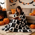 thumbnail image 5 of Nkmbld Halloween Flannel Throw Blanket 40"x60", Farmhouse Fall Decorative Blankets Cozy Lightweight Nap Blanket for Sofa Bed Chairs Living Room Office, 5 of 8