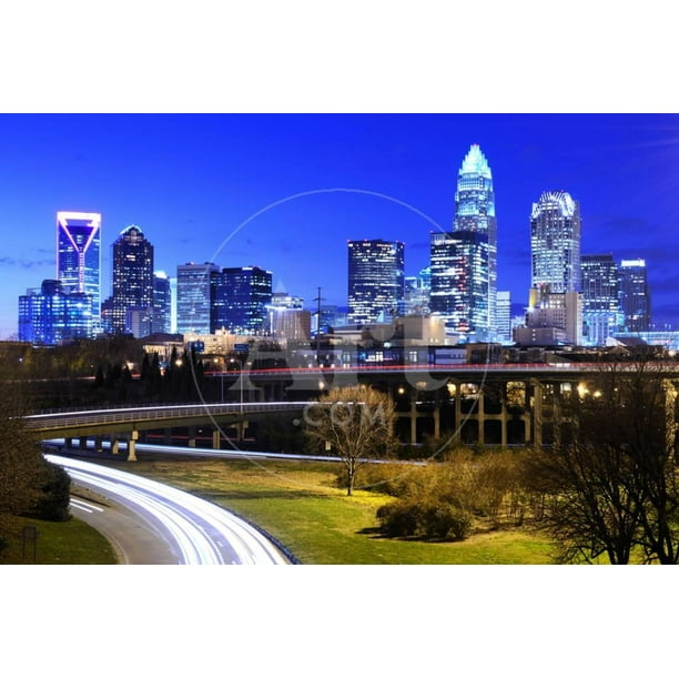 Downtown Charlotte North Carolina Usa Skyline Print Wall Art By Seanpavonephoto Walmart Com Walmart Com