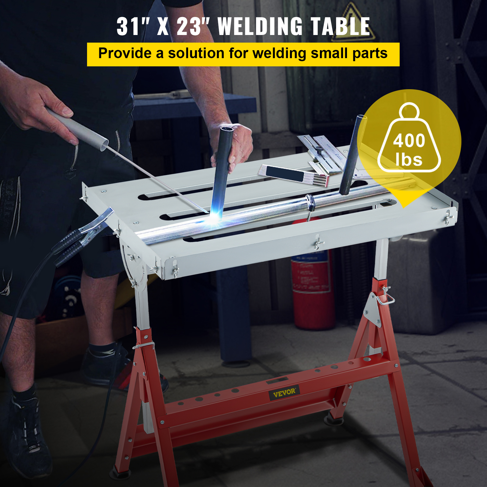 Buy VEVORbrand Welding Table 31'' x 23'' Steel Welding Table Nine 1.1