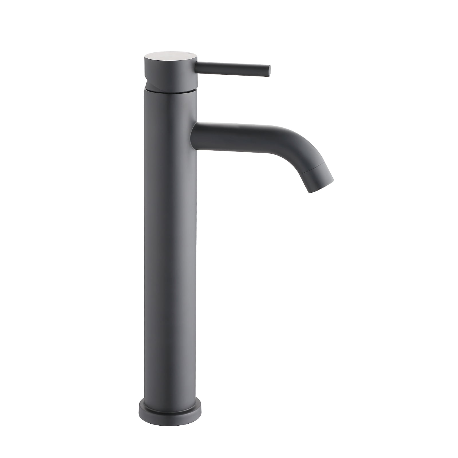 MAYEERTY Modern Single Handle One-Hole Tall Vessel Bathroom Sink Faucet, Stainless Steel, Matte Black