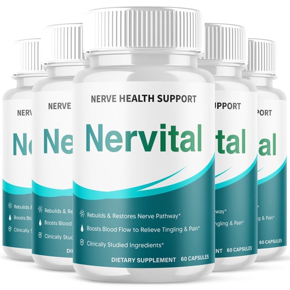 Nervital Advanced Nerve Health Support Pills Natural Vitamin Supplement 300 Capsules