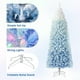 thumbnail image 5 of Historyli Árbol de Navidad de 7,5 pies con luces artificiales de nieve flocadas, base plegable, color blanco y azul, para fiestas en casa y oficina, 5 of 8