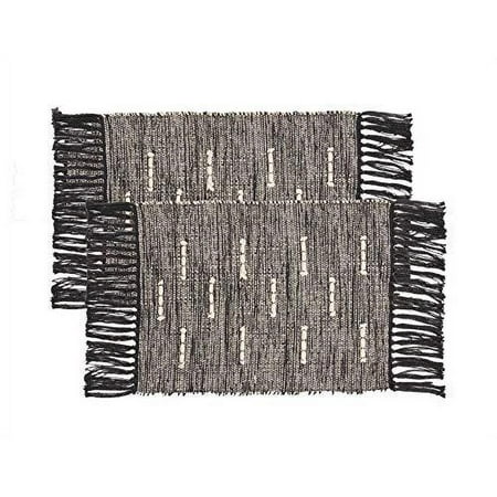 

Fennco Styles Hunter Collection Contemporary Tasseled Chindi Embroidered Cord Table Linens