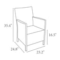 thumbnail image 3 of 5-Piece White Patio Square Dining Set with Sunbrella Natural Cushion 31.5", 3 of 5