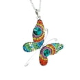 thumbnail image 2 of Juego de aretes y cadena ZVEZDA con dije mariposa plata mexicana ley .925 multicolor, 2 of 5