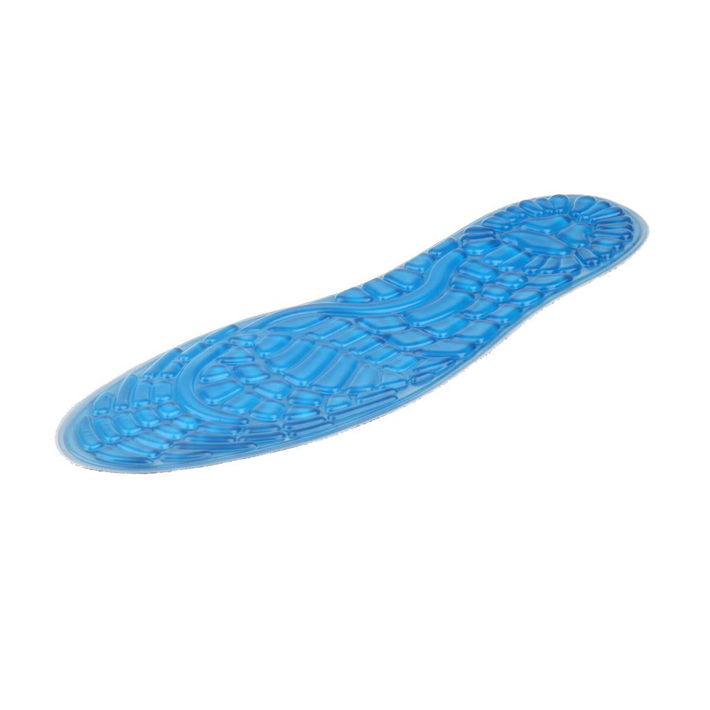 Unisex Blue Gel Block Shock Absorption Cushion Arch Insole Sports Accessories 