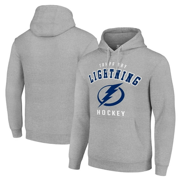 Men's Starter Heather Gray Tampa Bay Lightning Logo Pullover Hoodie