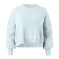 thumbnail image 4 of Wyzesi Womens Cardigan Sweaters with Pockets Short Womens Crew Neck Sweater Solid Color Loose Pullover Sweater, 4 of 5