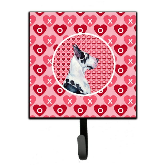 Great Dane Hearts Love and Valentines Day Portrait Leash or Key Holder