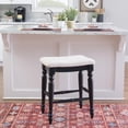 thumbnail image 2 of Linon Marino 25" Upholstered Backless Counter Stool in Black Wood, 2 of 9