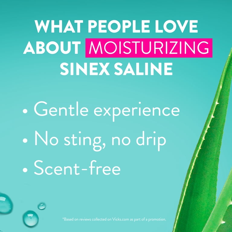 Vicks Sinex Saline Moisturizing Ultra Fine Nasal Mist with Aloe, Drug Free,  5 oz HSA/FSA Eligible - Walmart.com
