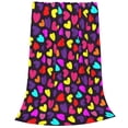 thumbnail image 2 of Fotbe Colorful Hearts Manta de Franela Acolchonada con Estampado, Súper Suave y Esponjosa, Extra Grande para Sofá, Cama, Uso Todo el Año-40"x30", 2 of 7
